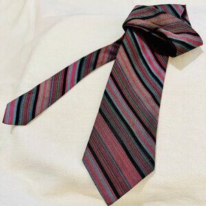 Vintage Pink, Black, Lt Blue Stripe Acetate Tie